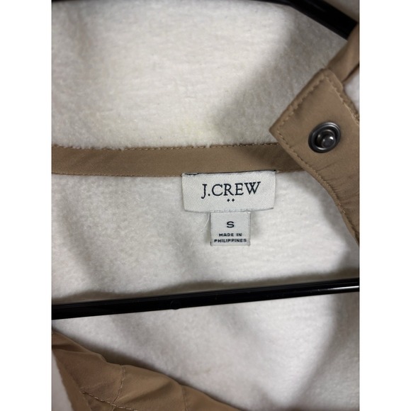 J.CREW Girls Quilted Fleece Snap Neck Pullover Top Cream Brown Small - Picture 10 of 13